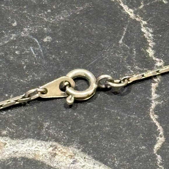 Vintage 925 Silver Cross Pendant Necklace with 17" Square Chain - Picture 7 of 10